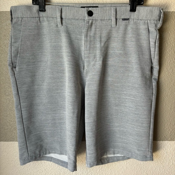 Hurley Men’s 34 Grey Cutback Stretch Walkshort Athletic Shorts Pockets Zip Fly - Picture 1 of 9